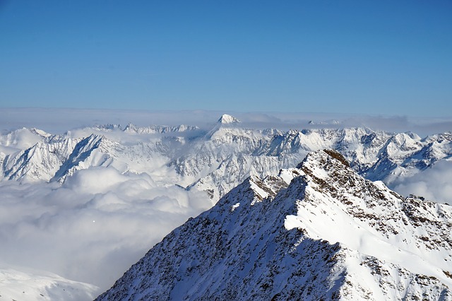 summit of a mountainous range, with snow